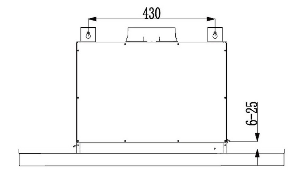Расстояние между крепежами для навешивания вытяжки на стену 430 мм